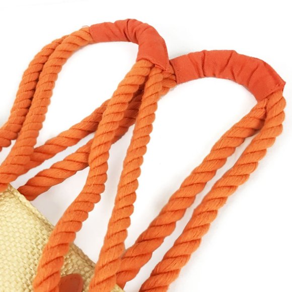 Escada Vintage Orange Raffia Tote 80s - Picture 8 of 10